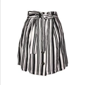 She + Sky paper bag button tie waist skirt.